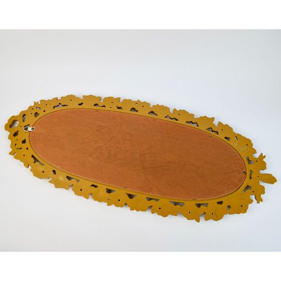 1970 Dart IND Vintage Gold Oval Rose Mirror Syroco ? Hollywood Regency - Picture 9 of 10